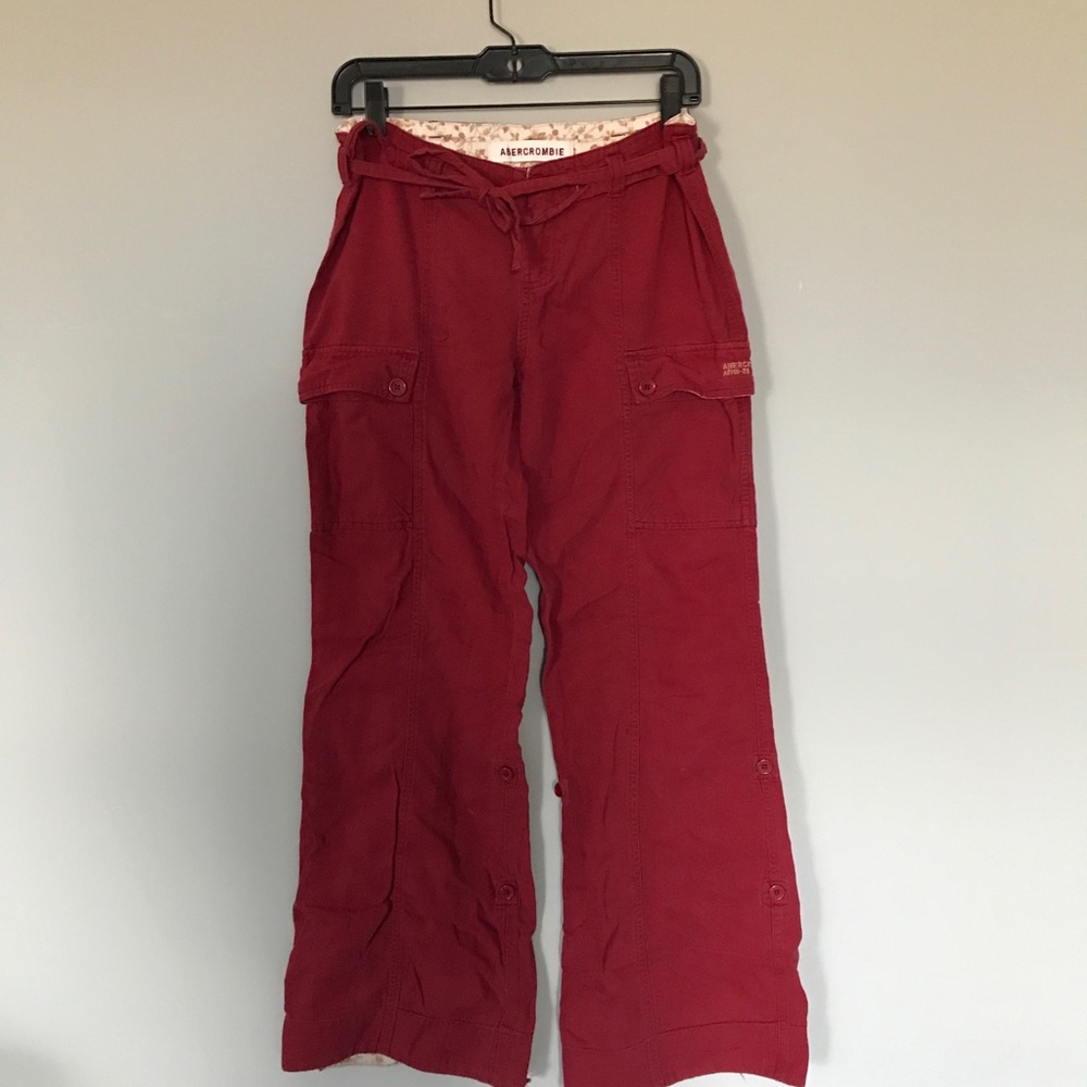 Abercrombie maroon lounge pant